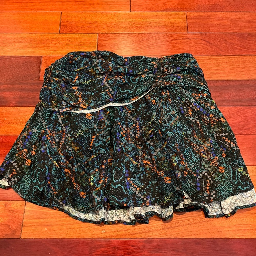 Mini Multicolor Patterned High Waisted Skirt - image 1